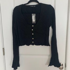 Flared Sleeve Black Cardigan | NWT | Size 8